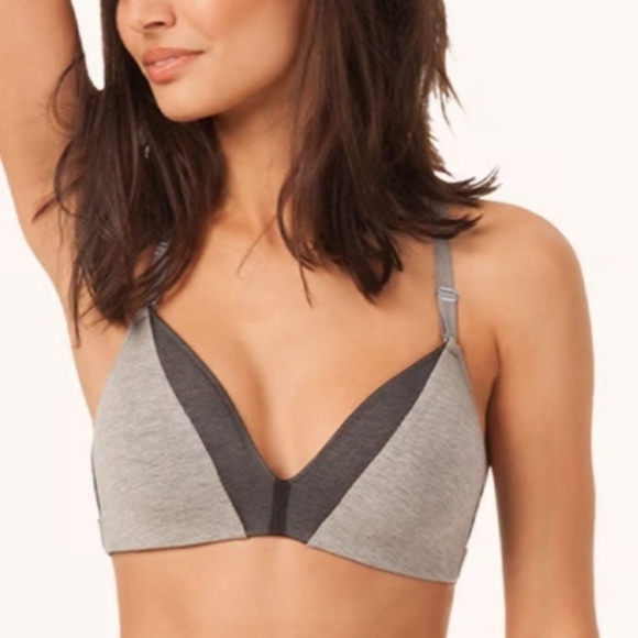 NWT ALL YOU LIVELY, no wire, padded covertable strap bra, gray / black - Picture 6 of 15
